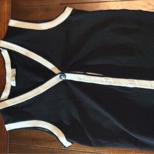 Black and White Button-Up Vest